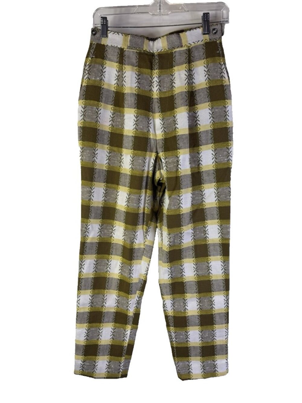 Vintage 50s Mod Rockabilly Plaid High Rise Pants